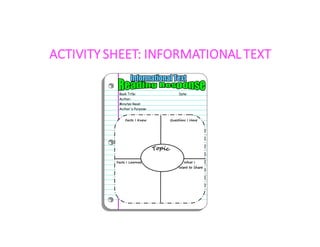 ACTIVITY	SHEET:	INFORMATIONAL	TEXT
 