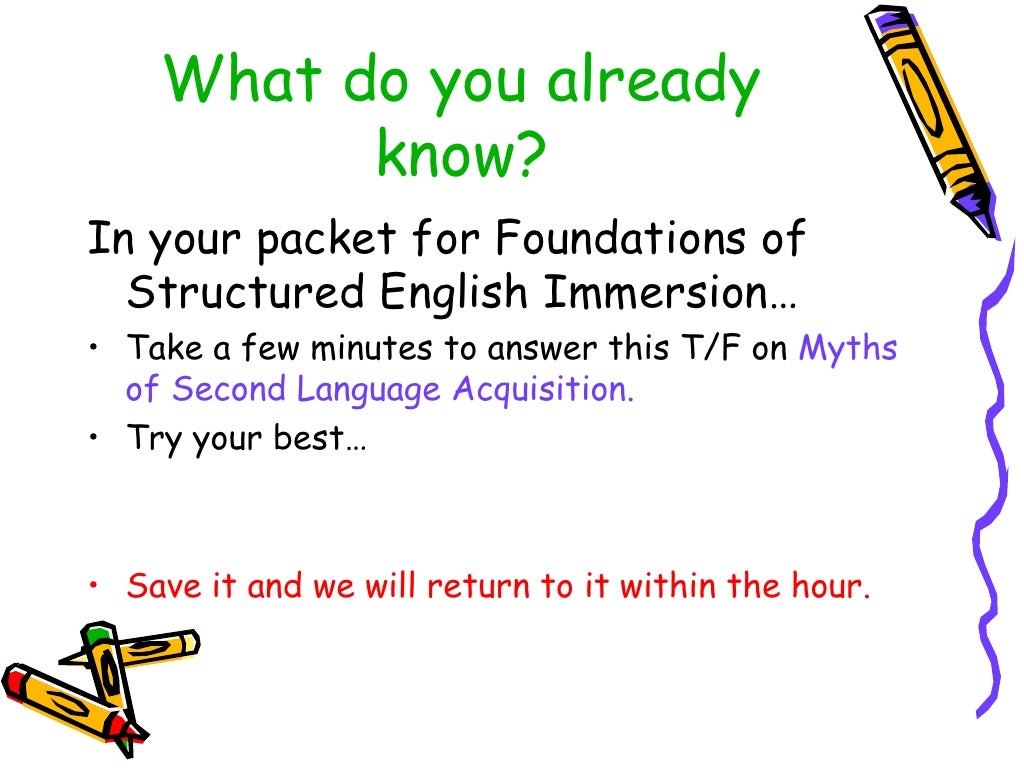Foundations Of Sheltered English Immersion (Sei) Elementary