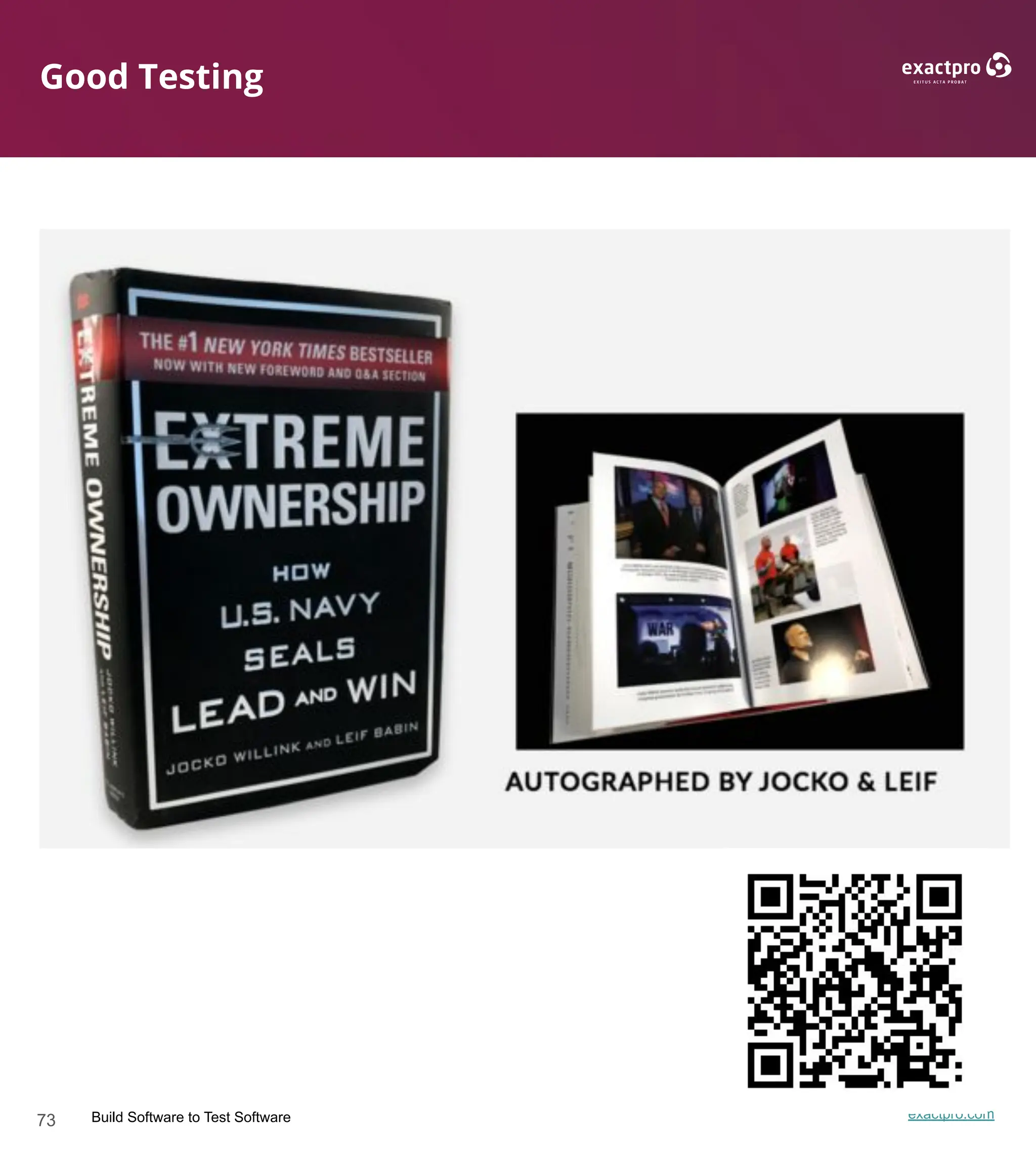 73 Build Software to Test Software exactpro.com
Good Testing
 