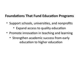 Powerful Foundations Transforming Education and Scholarships | PPTX