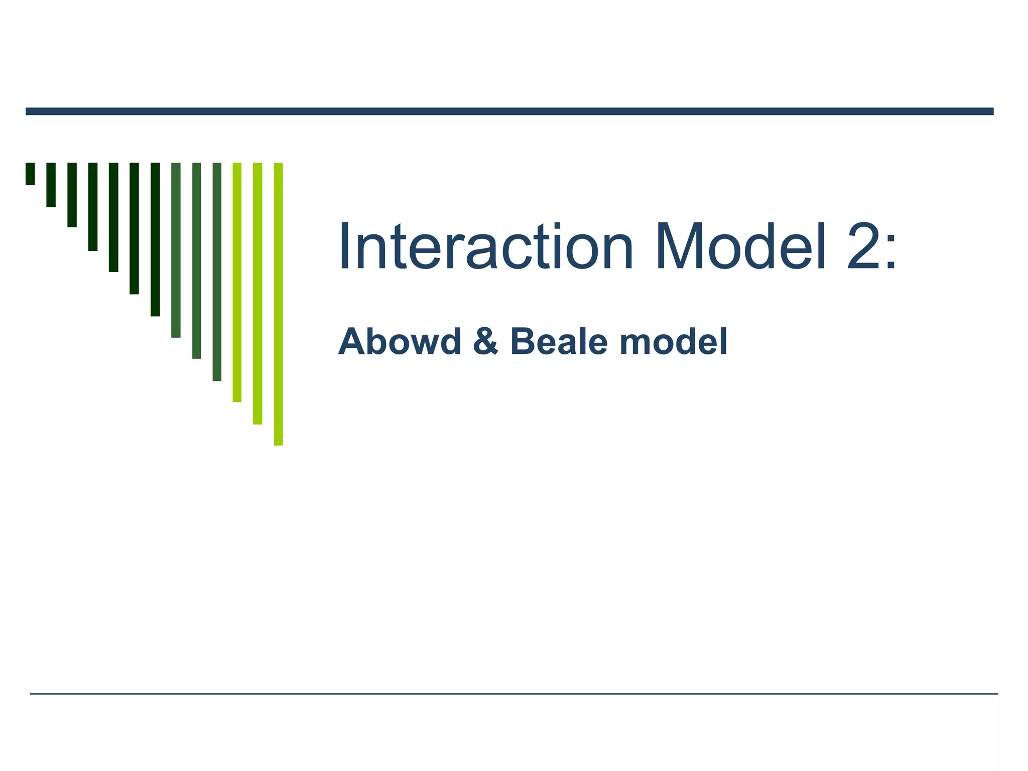 Interaction Model 2:
Abowd & Beale model
 