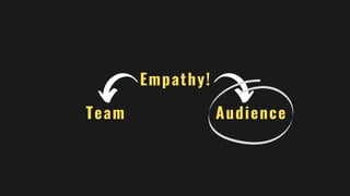 Empathy!
Team Audience
 