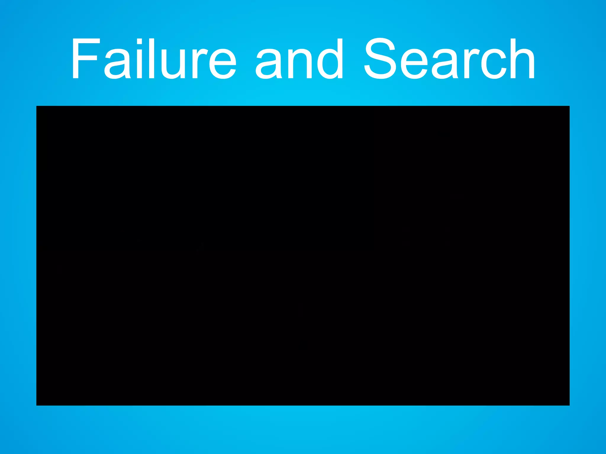 Failure and Search
 