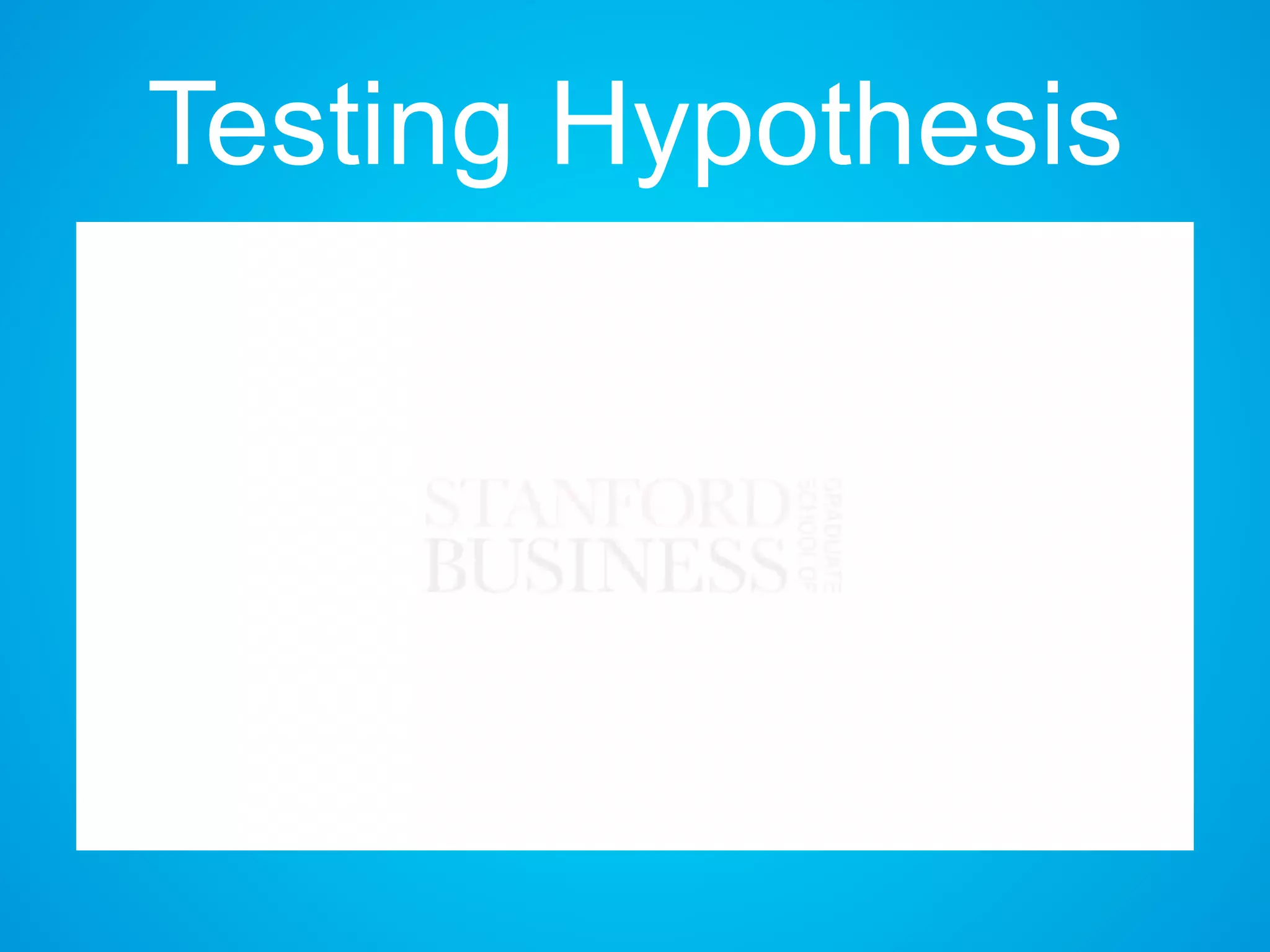 Testing Hypothesis
 