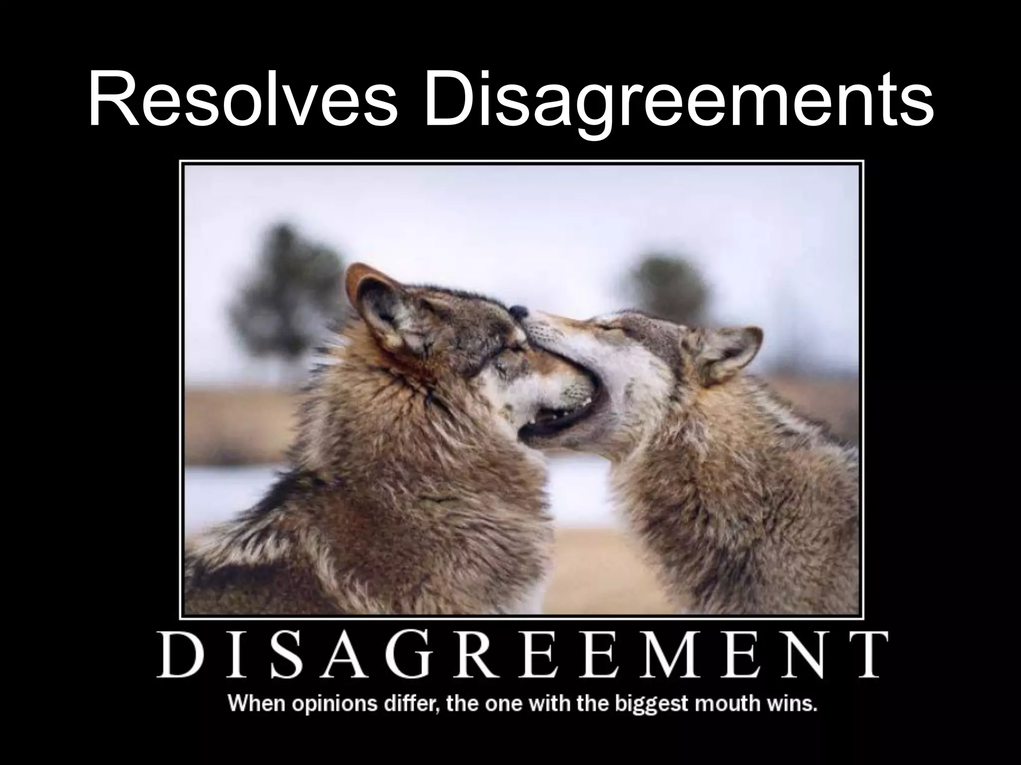 Resolves Disagreements
 