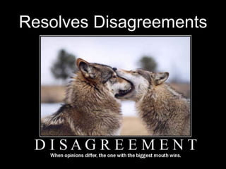 Resolves Disagreements
 