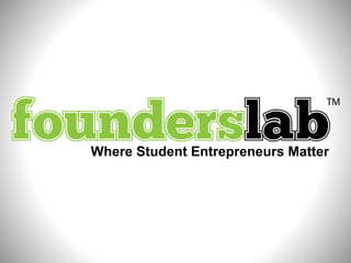 Where Student Entrepreneurs Matter
 