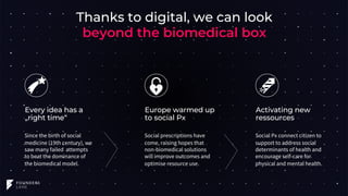Thanks to digital, we can look
beyond the biomedical box
Since the birth of social
medicine (19th century), we
saw many fa...