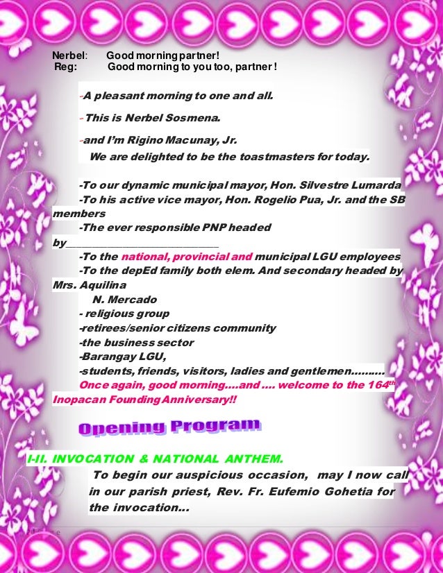 Founding Anniversary Script 2016 Macunay Rigino