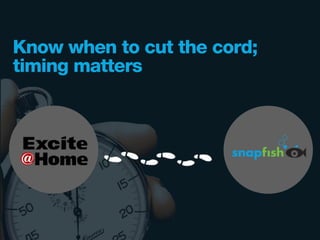 Know when to cut the cord;
timing matters
 
