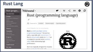 Rust Lang
 