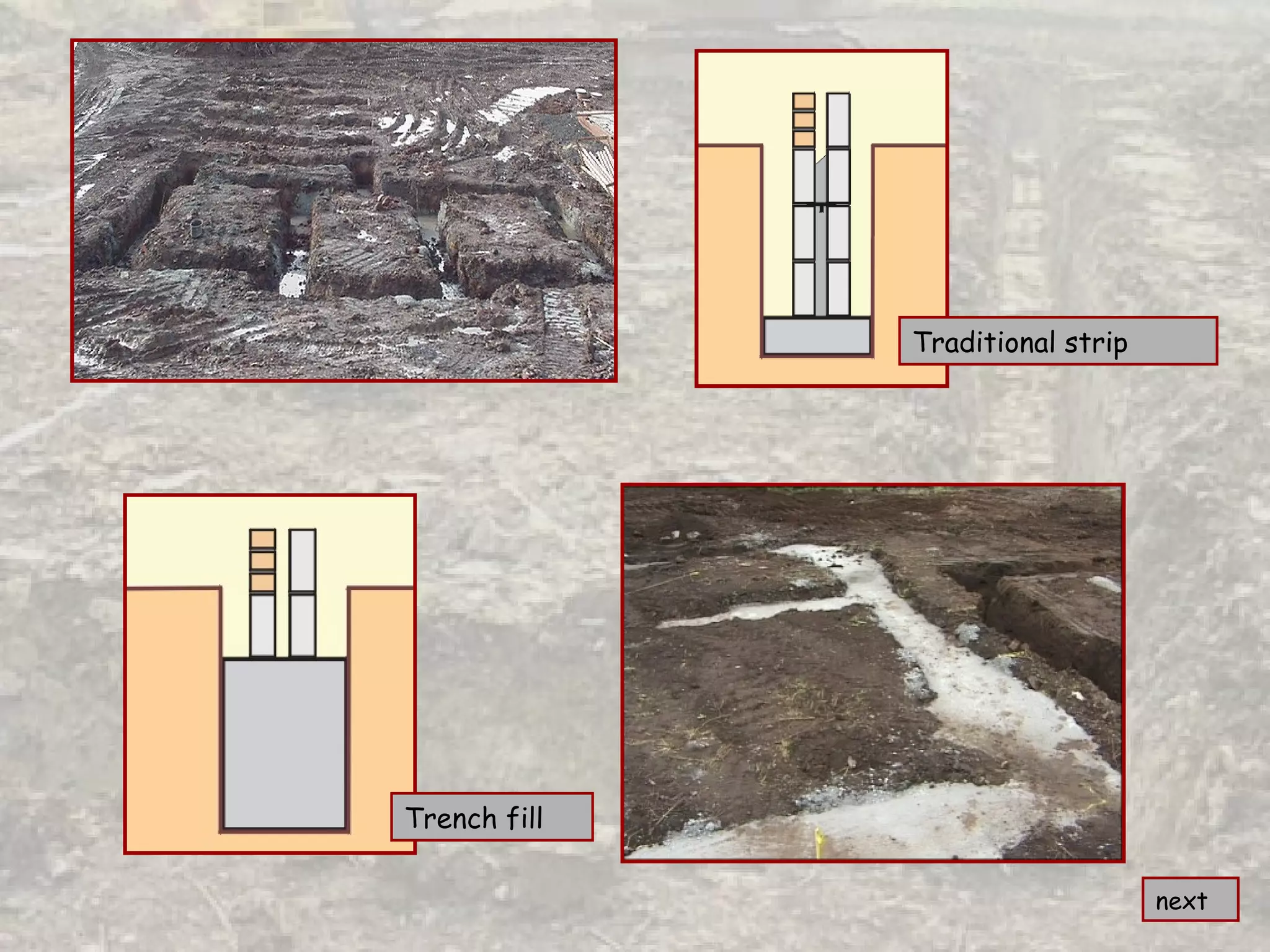 next
Traditional strip
Trench fill
 