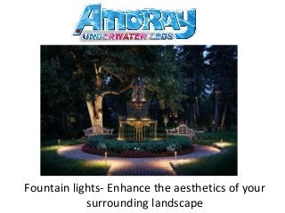 Fountain lights- Enhance the aesthetics of your
surrounding landscape
 