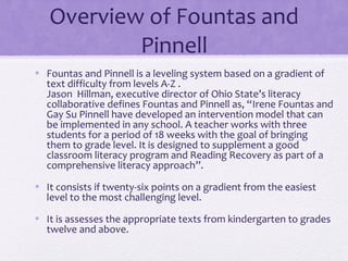 Fountas and pinnell | PPT