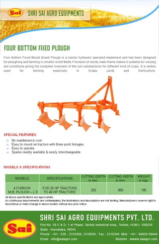 Four bottom-fixed-plough