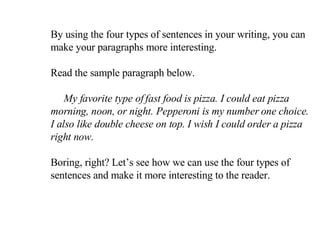 Four Types Of Sentences | PPT