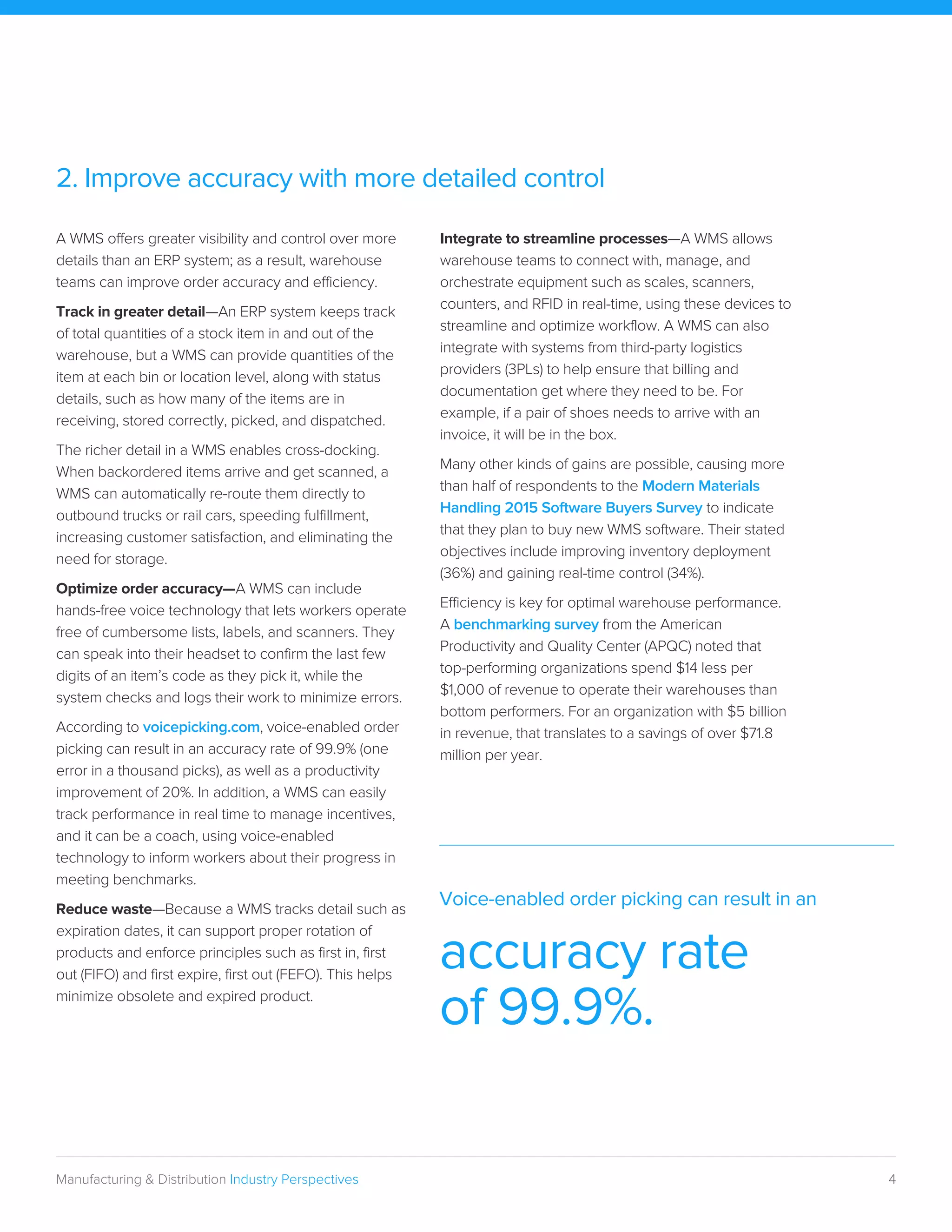 Four ways-a-wms-delivers-greater-roi sc-execution-warehouse-mgmt | PDF