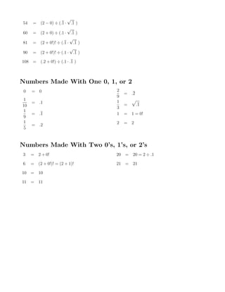 Four 4s solutions | PDF