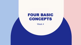 FOUR BASIC
CONCEPTS
Week 4
 