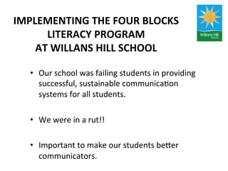 Four Blocks Literacy for Students with Complex Communication Needs | PDF