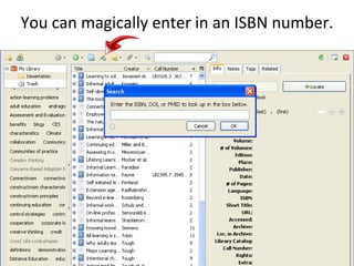 You can magically enter in an ISBN number.