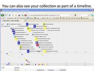 You can also see your collection as part of a timeline.