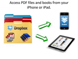 Access PDF files and books from your iPhone or iPad.<br />