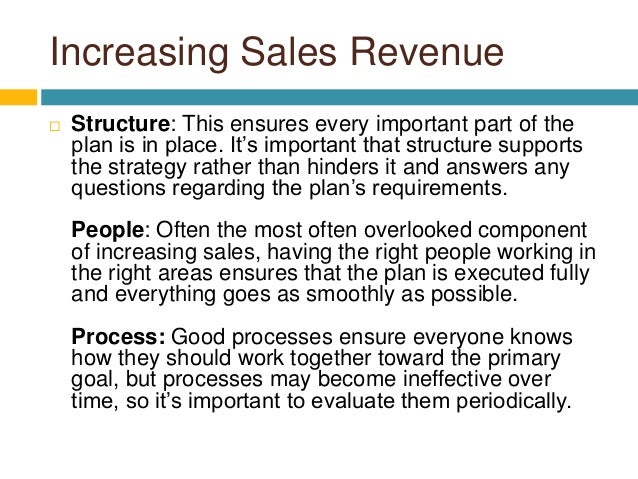 Four Components of Increasing Sales Revenue