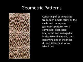 Four components of Islamic ornamentation | PPTX