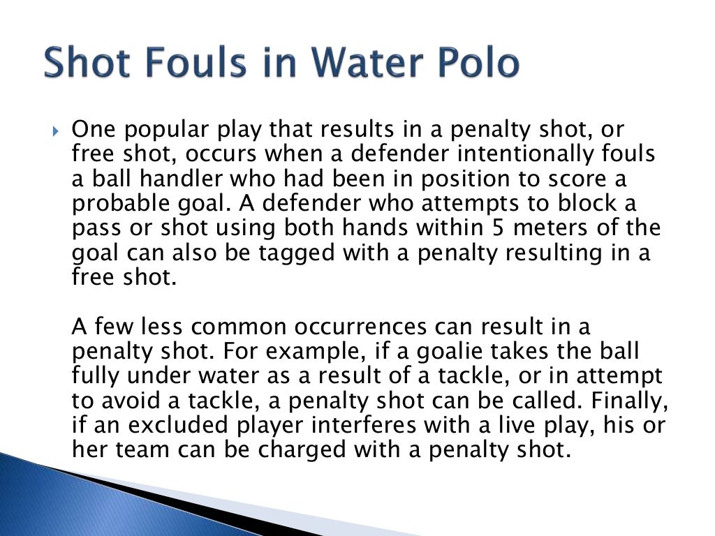 Four Examples of Penalty Shot Fouls in Water Polo