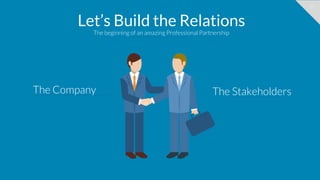 35
Let’s Build the Relations
The beginning of an amazing Professional Partnership
The Company The Stakeholders
 