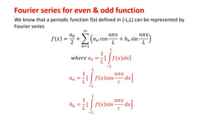 Fourier series for even & odd function
 