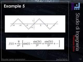 Example 5
24/05/2012Fourier series expansion 16
 