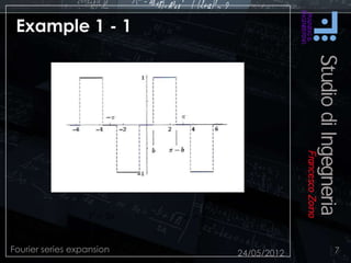 Example 1 - 1
24/05/2012Fourier series expansion 7
 