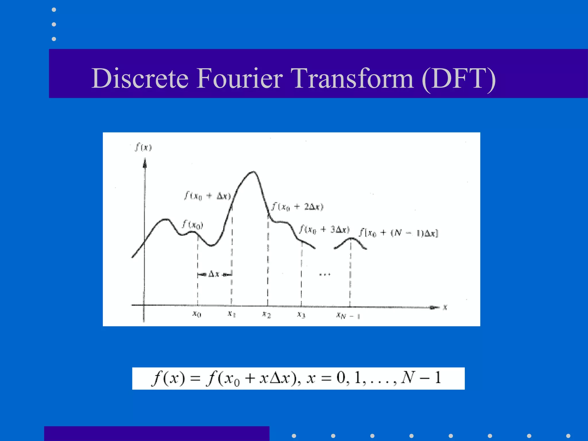 Discrete Fourier Transform (DFT)
 