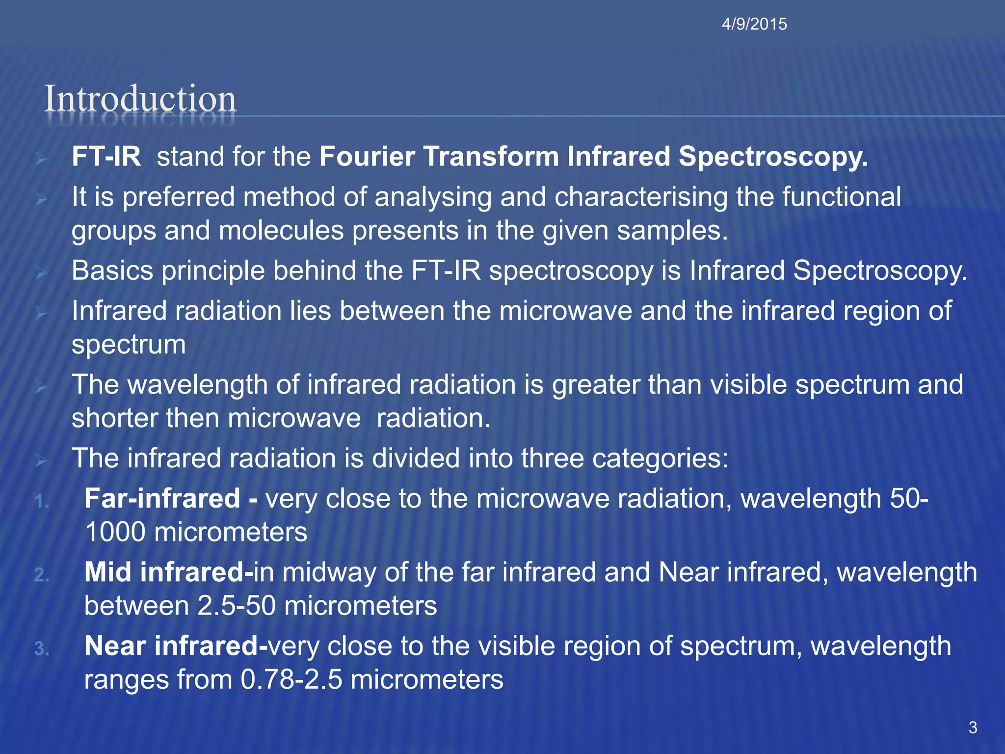 Fourier transform infrared spectroscopy | PPTX