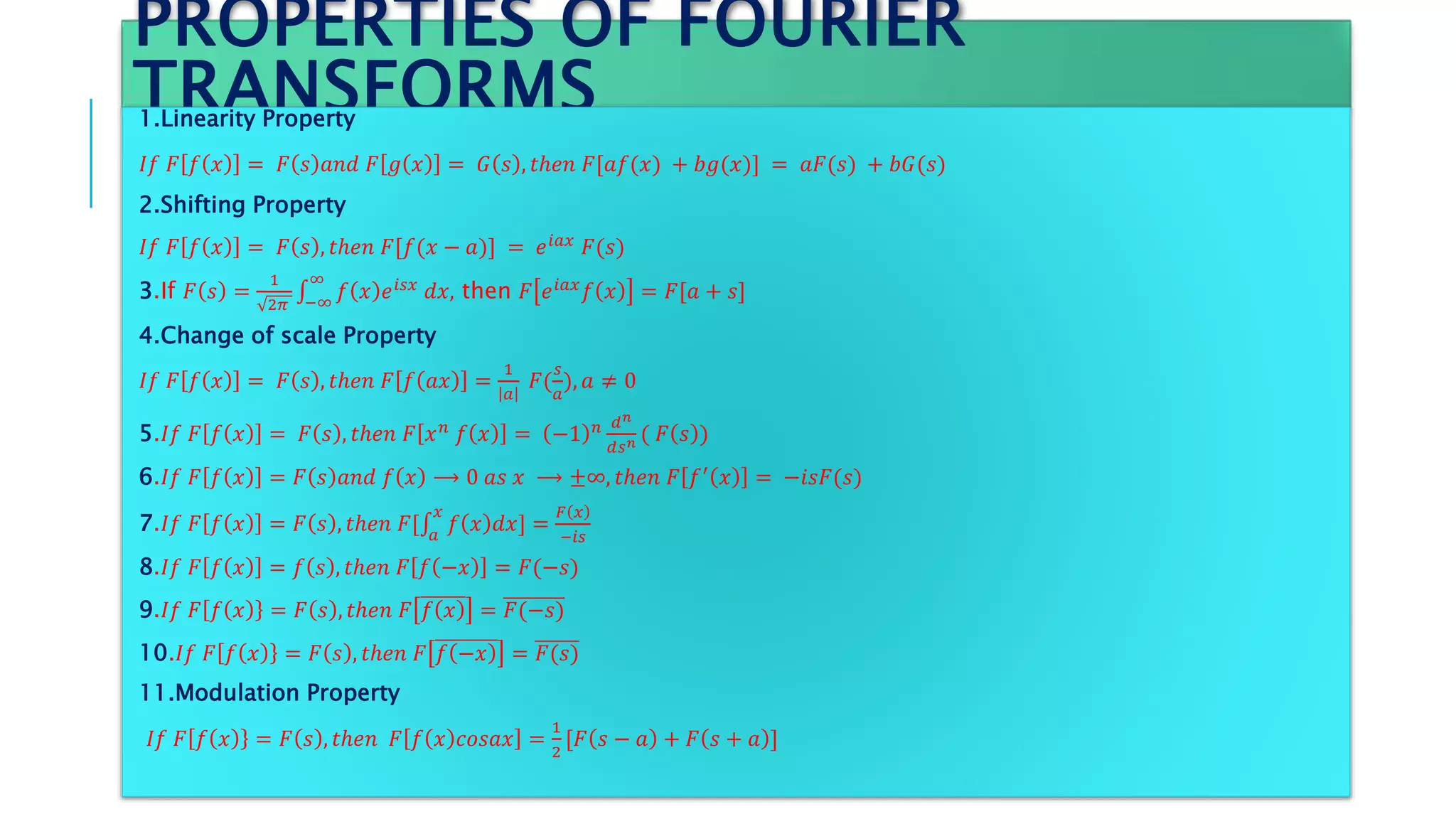 Fourier transforms | PPTX