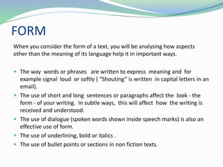 Four key aspects that will help form the basis of an essay. | PPTX