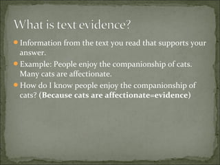 Text Evidence and Elaboration in Writing | PPT