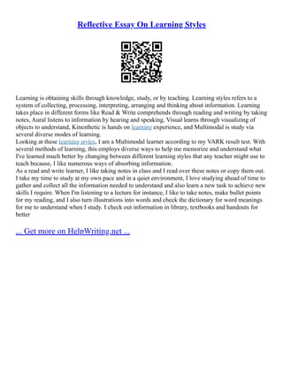 Four Learning Styles | PDF