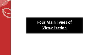 Four Main Types of
Virtualization
 