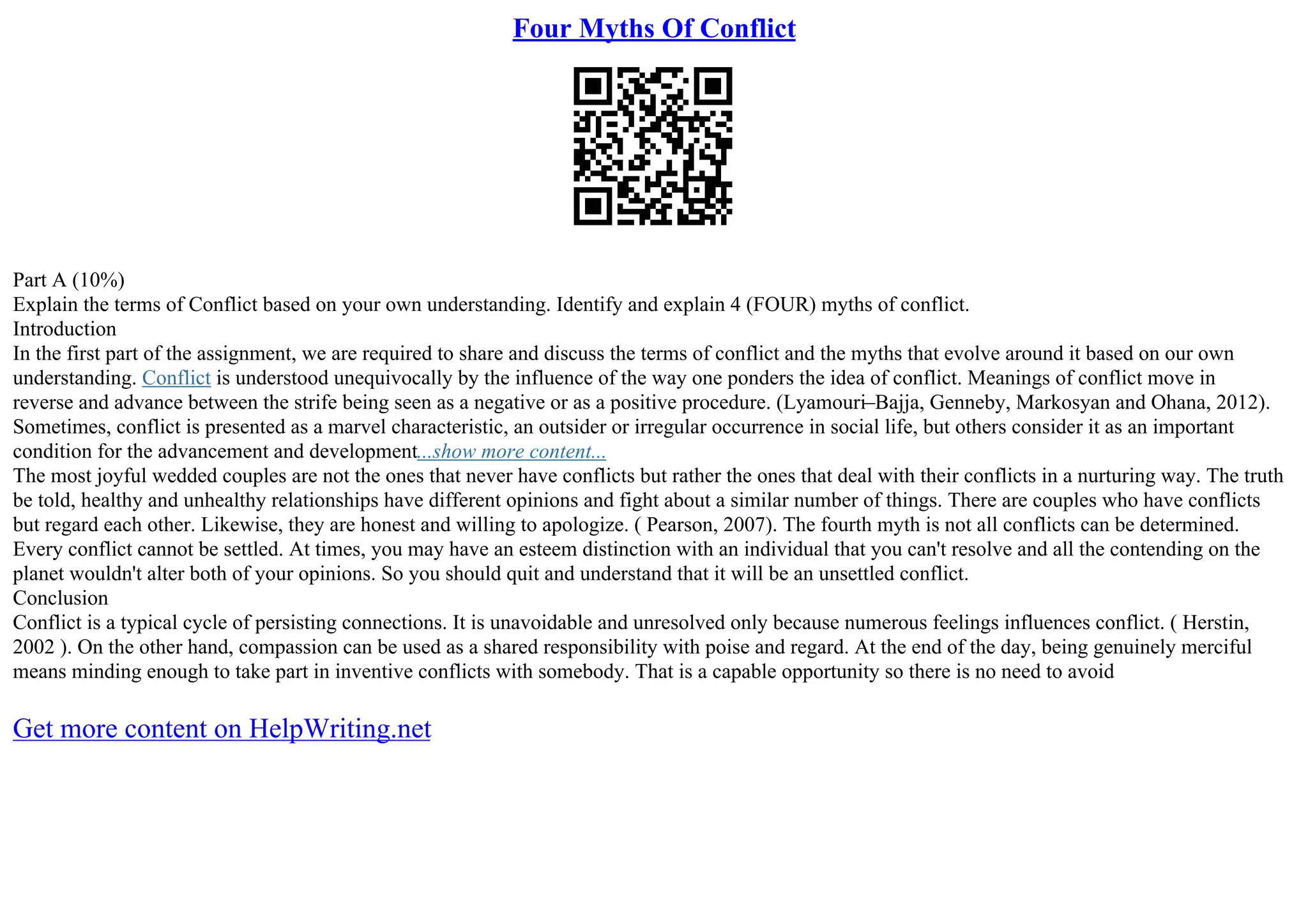 Four Myths Of Conflict PPT Four myths of conflict ppt