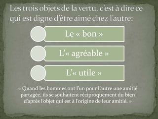 La prise de conscience des « intéressés » de cette bienveillance mutuelle.