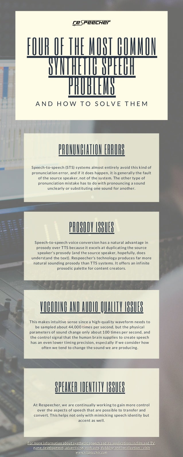 Four of the Most Common Synthetic Speech Problems and How to Solve Them