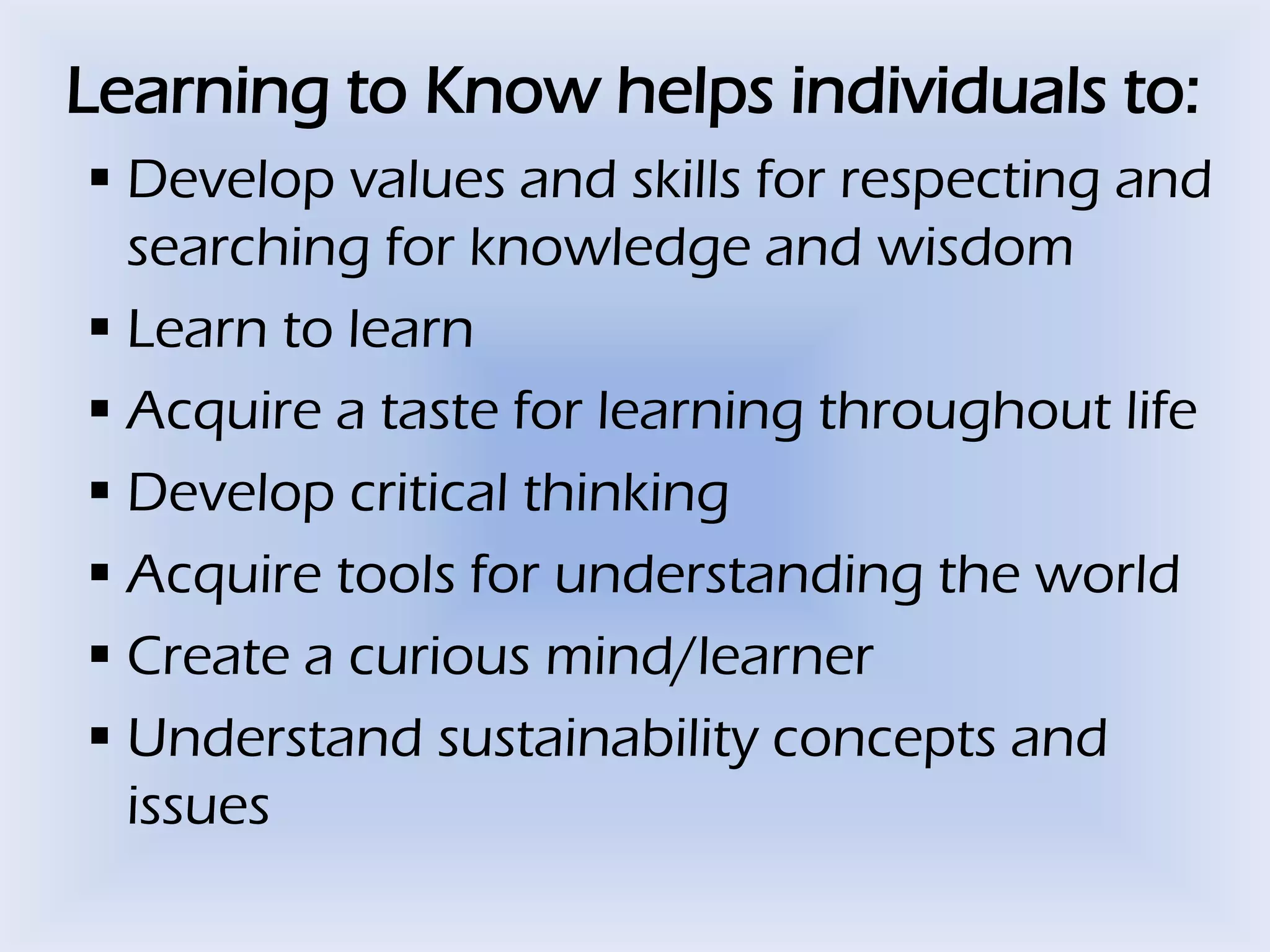 The 4 Pillars of Education | PDF