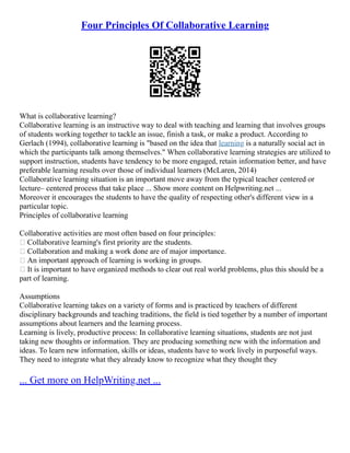 Four Principles Of Collaborative Learning | PDF
