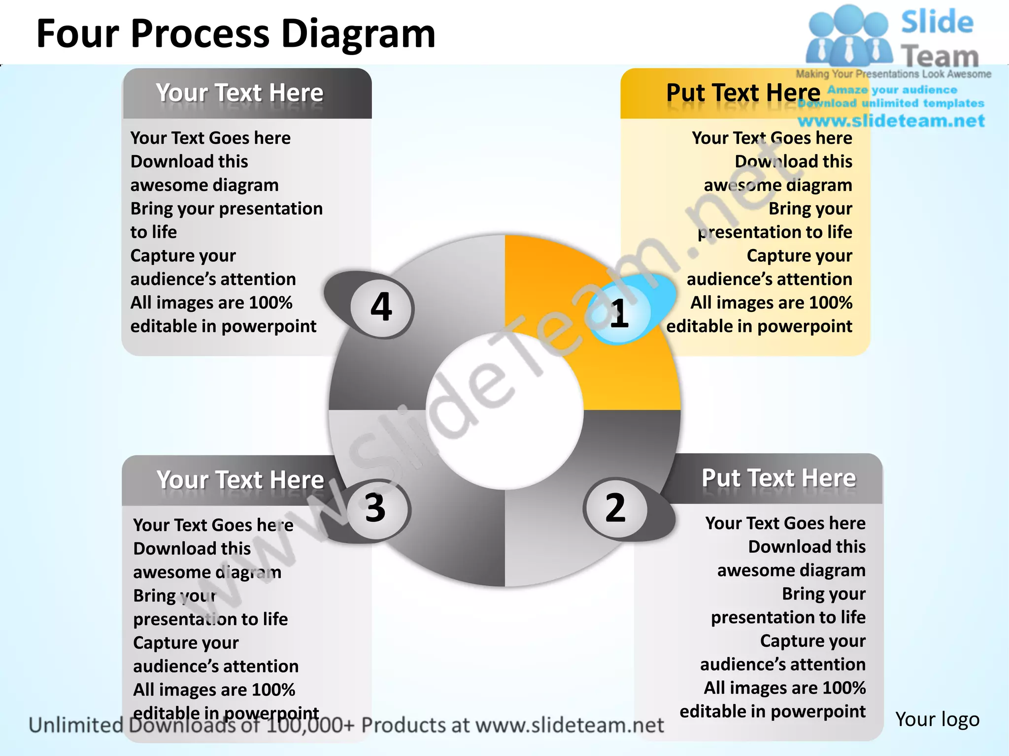 Four process diagram powerpoint templates 0712 | PDF