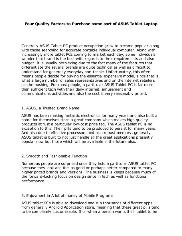 Four quality factors