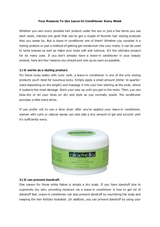Four reasons to use leave in conditioner every week