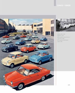 04 NSU 1000, 1966
05 NSU TT, 1967
06 Variedade de cores do Prinz I e
Sport-Prinz, 1959
07 Produção do NSU/Wankel
Spider, 1965
 